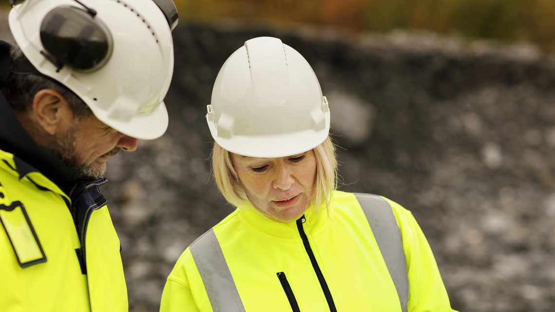 Byggjobbare på byggarbetsplats