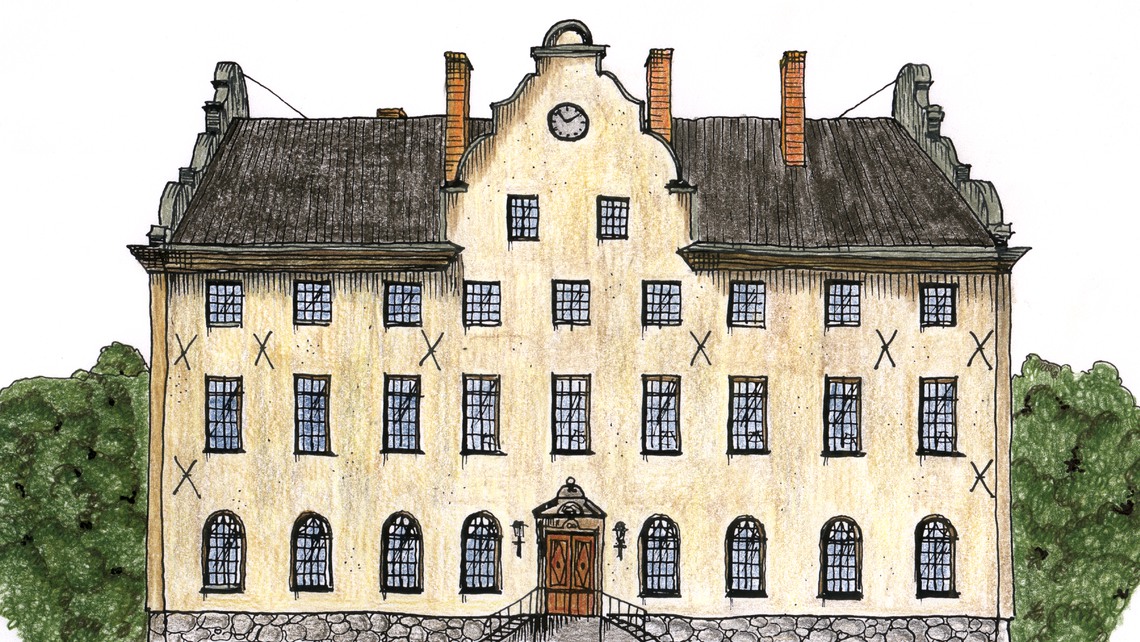 Teckning av Djursholms slott.
