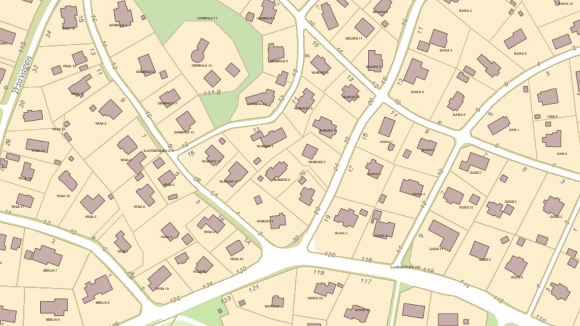 Detaljplanekarta över Danderyd.