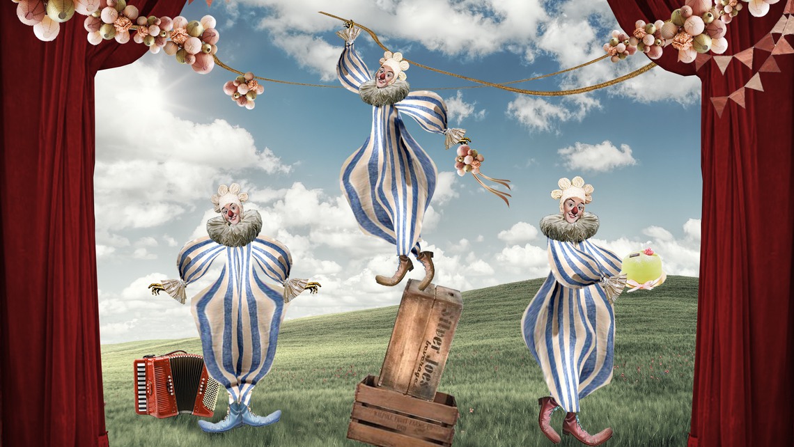 Illustration till barnteatern Clownkalas.