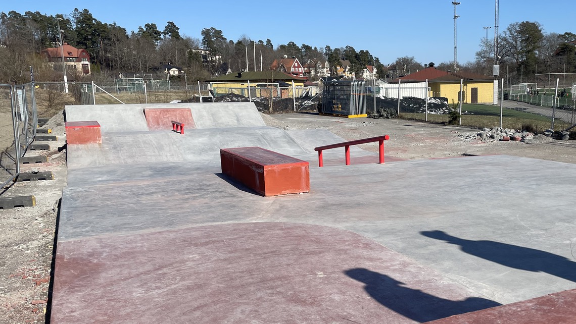 Nya skateboardparken vid Djursholms IP.