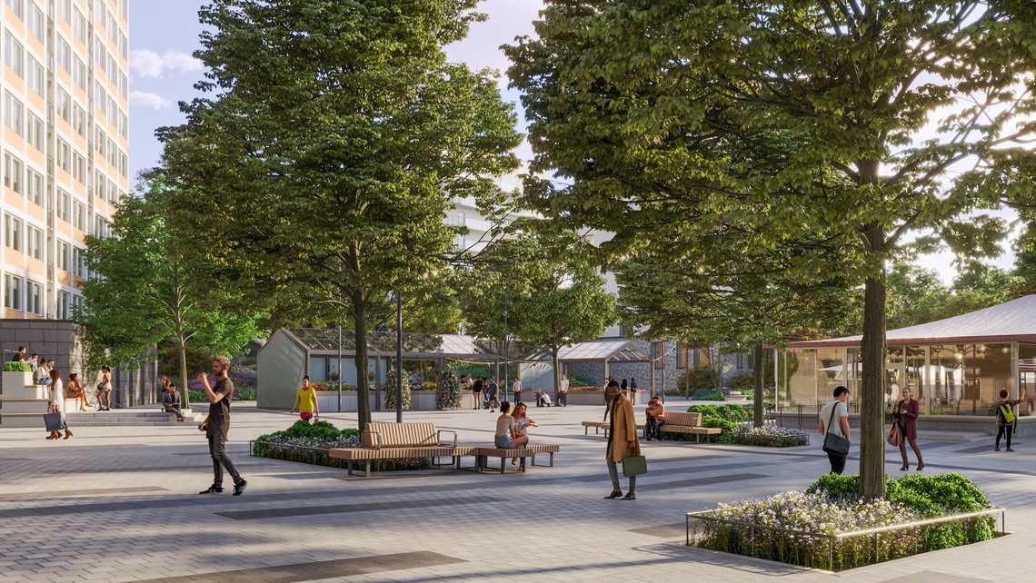 Illustrationen visar nya M&ouml;rbyplan sett fr&aring;n norr.