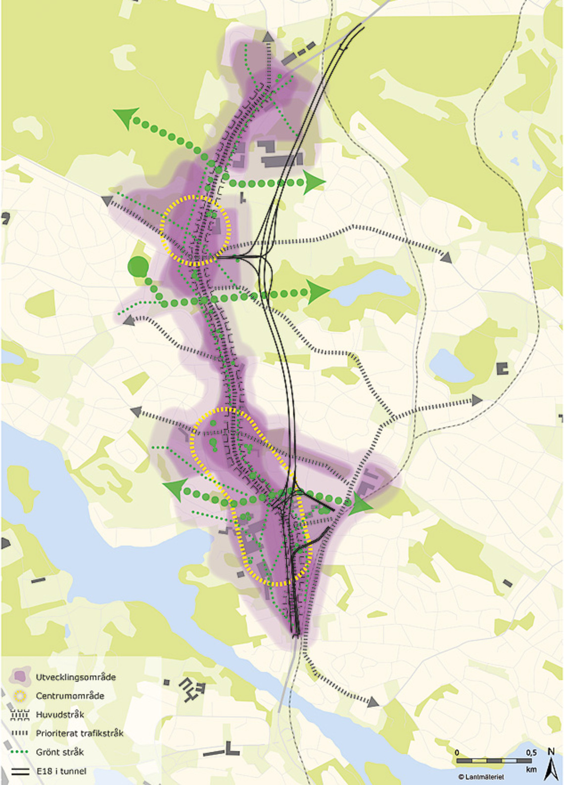 Skiss som visar scenarie lång tunnel.